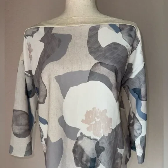 NWT Zara pull on knit light sweater, geometric details, viscose wide sleeves M - Picture 12 of 14